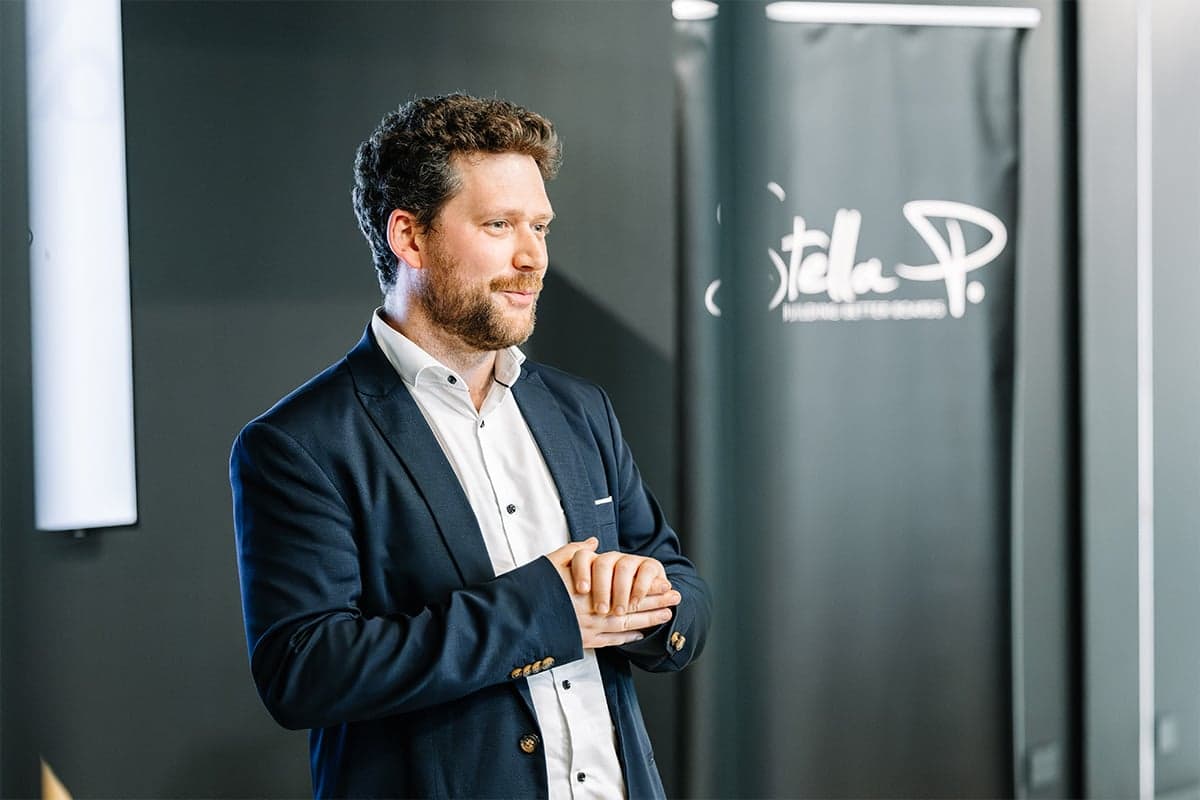 Sunday team member presenting at an event