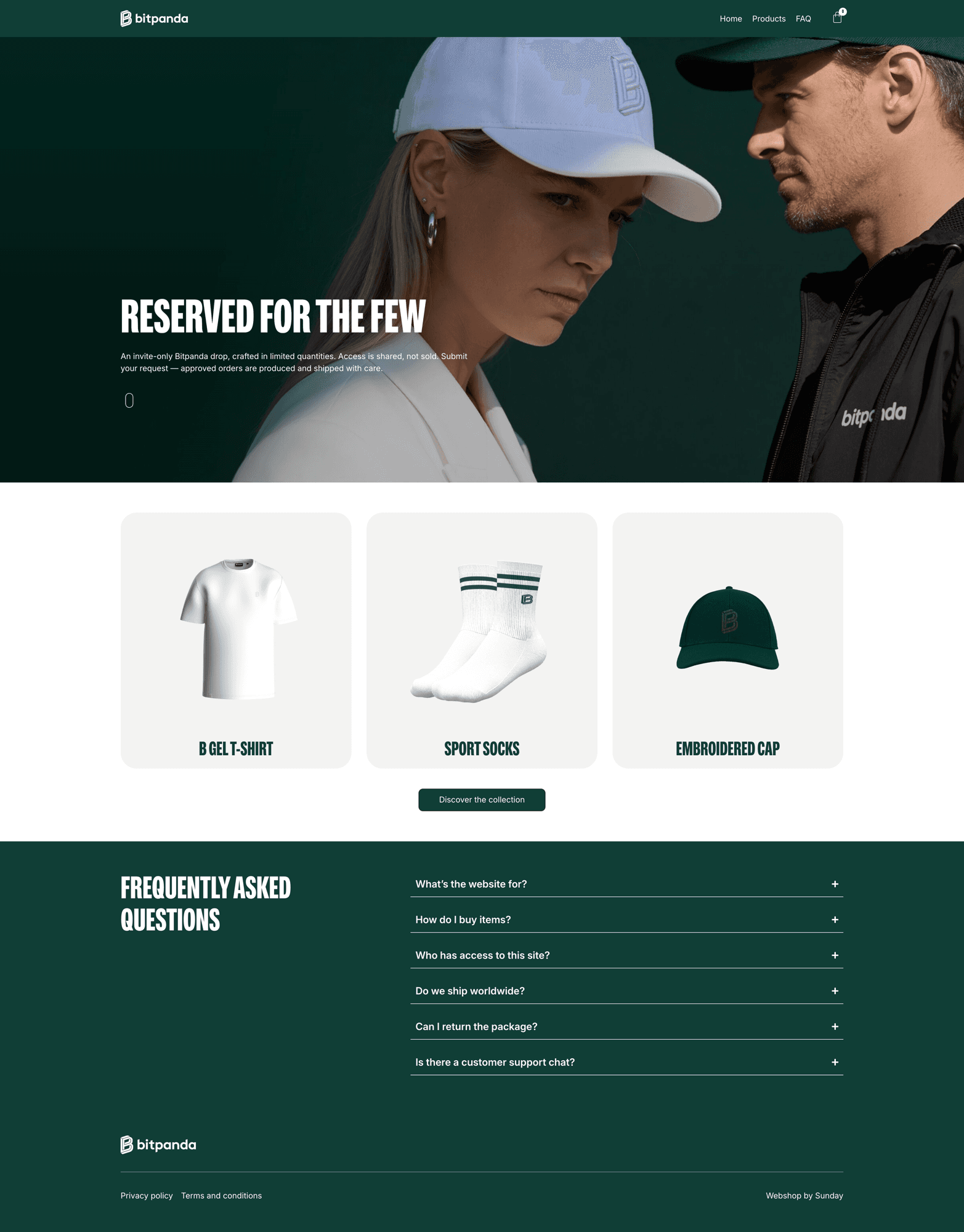 Bitpanda Invite Store — a Sunday-built company swag store
