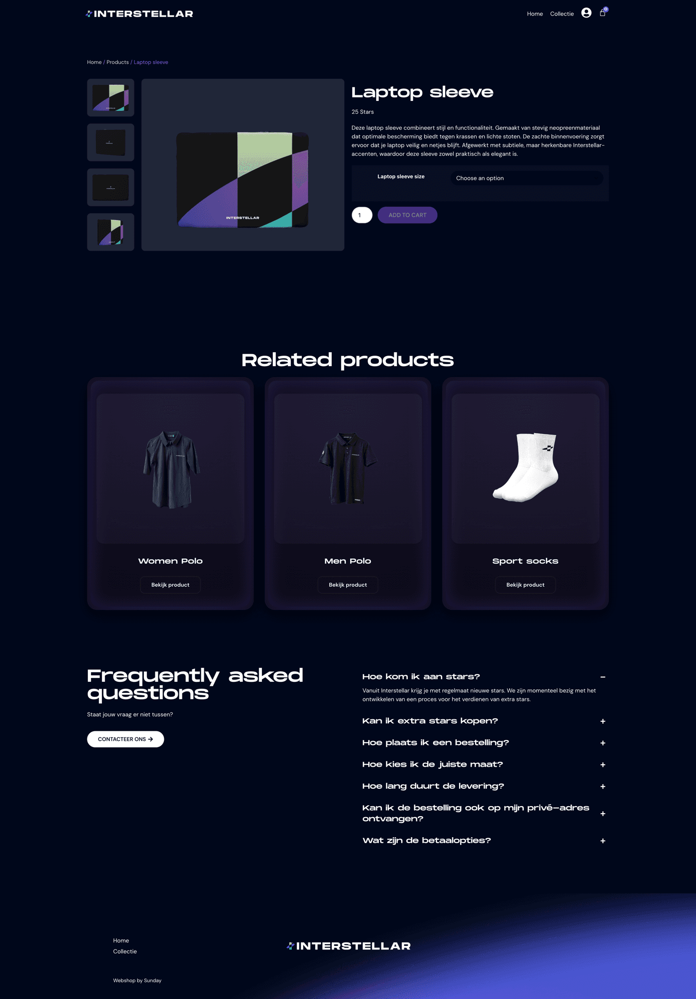 Interstellar product page