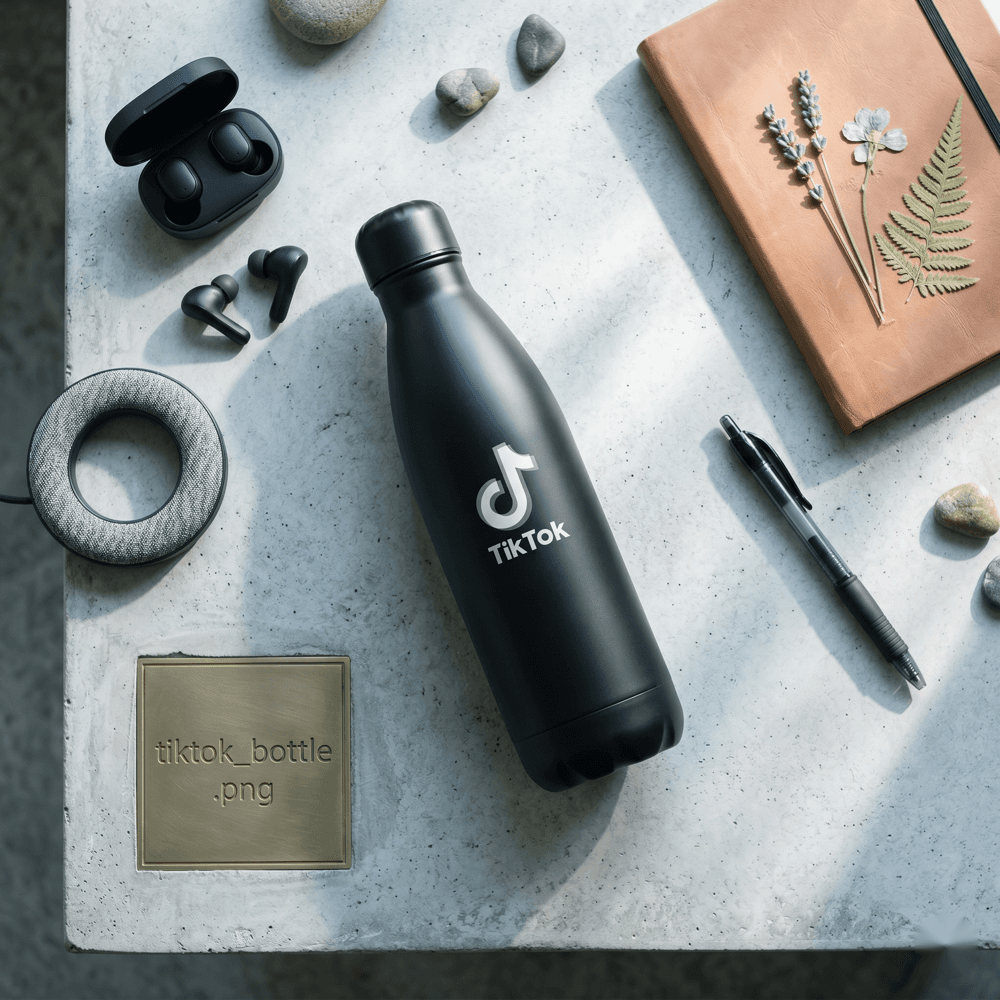 Black bottle, custom logo