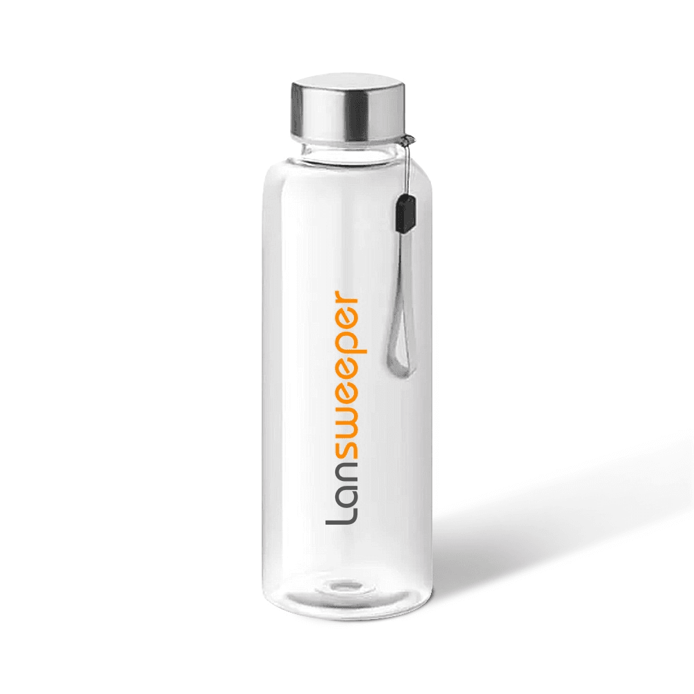 White bottle, printed logo