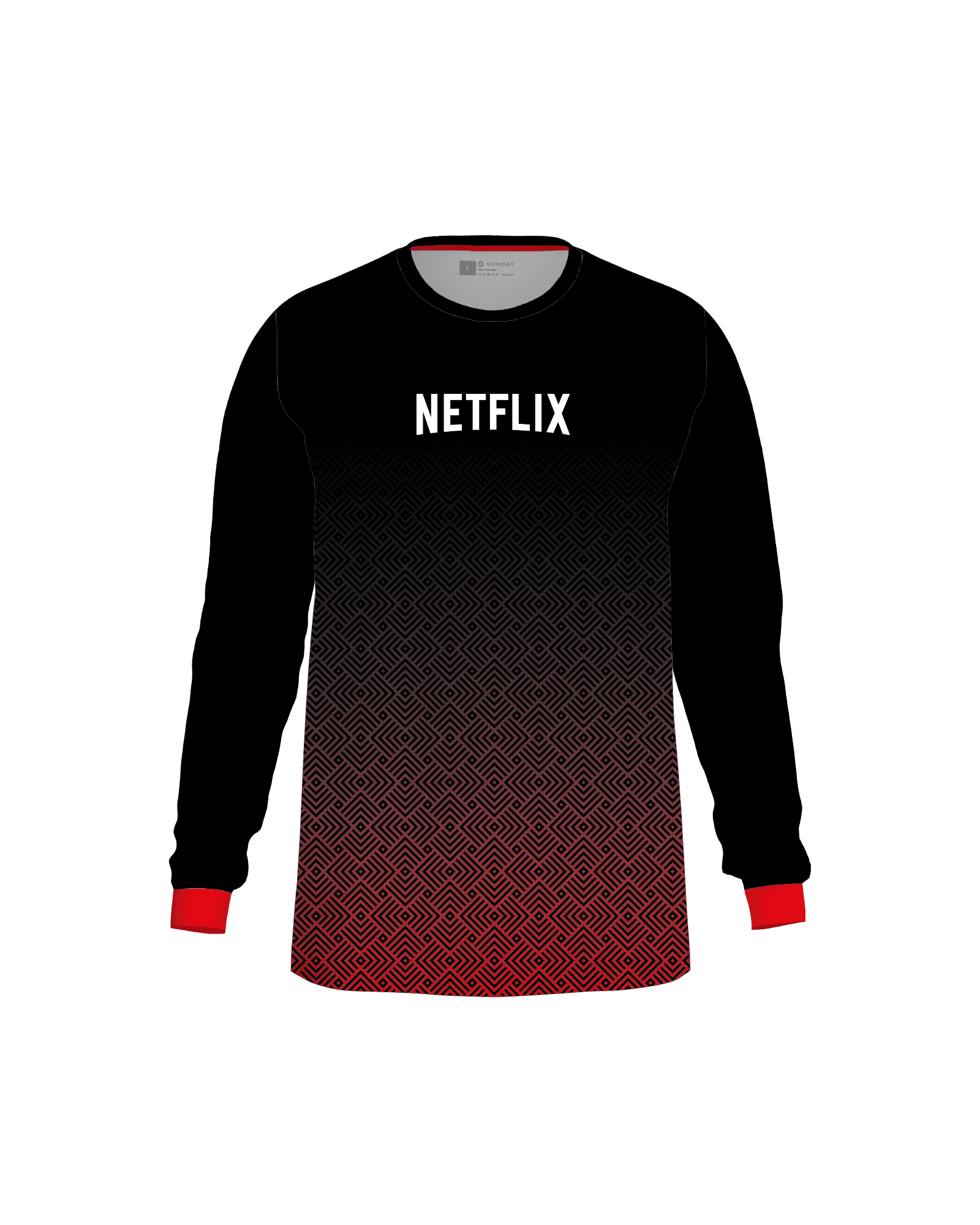 Long Sleeve Sports Jersey - The Robert mockup for Netflix