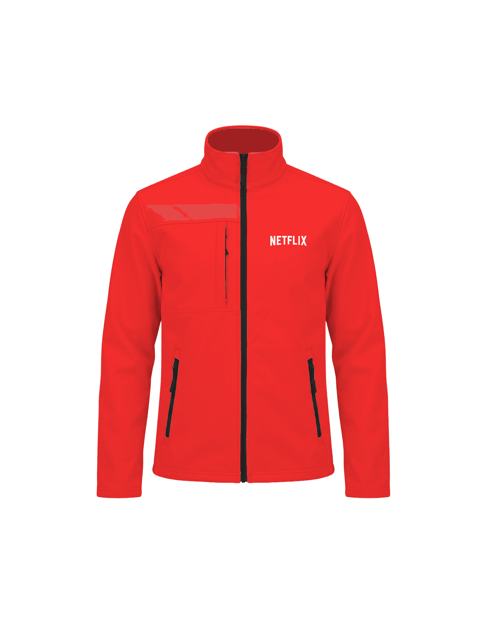 De Softshell custom jacket mockup branded with a company design