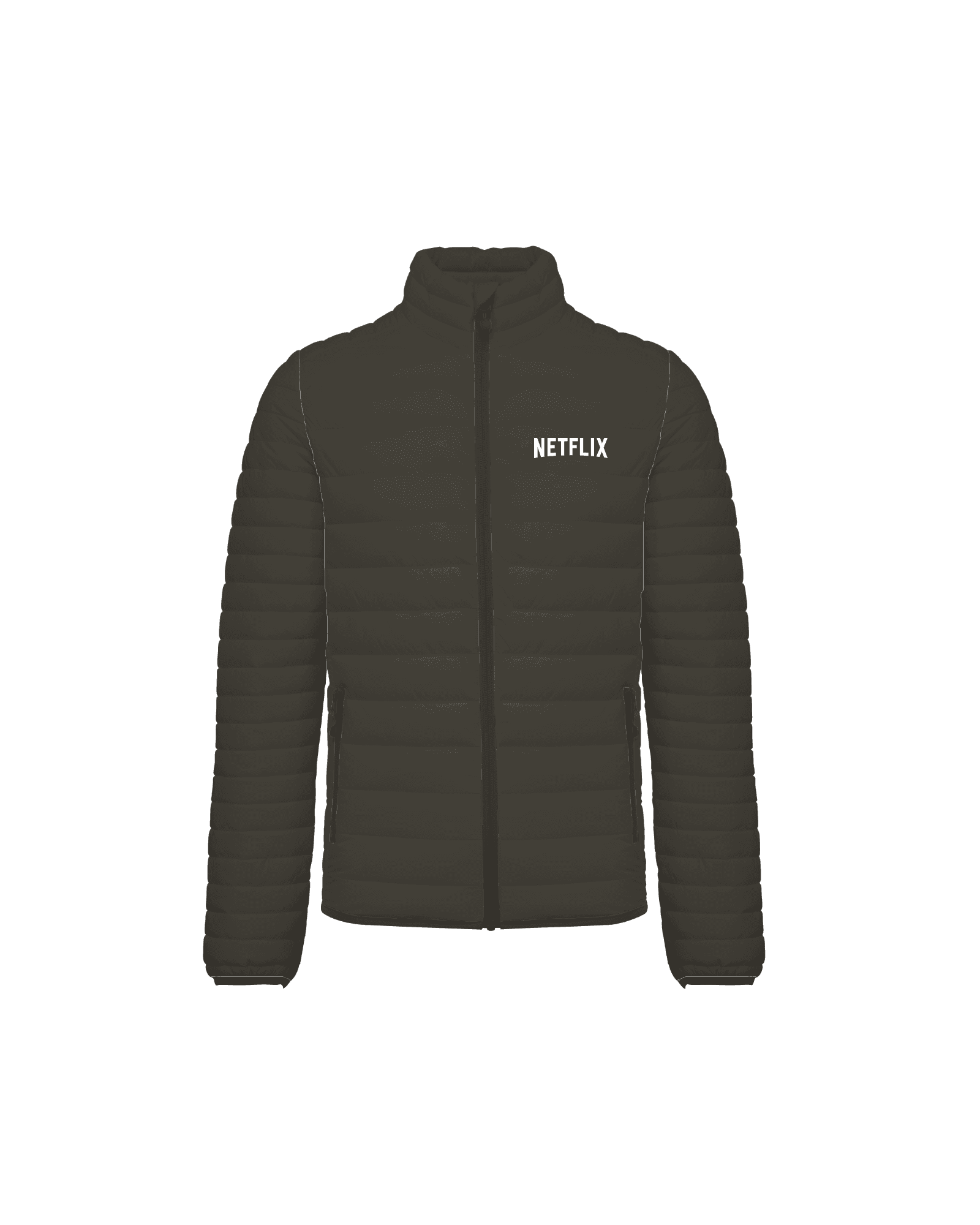 De Puffer custom jacket mockup branded with a company design