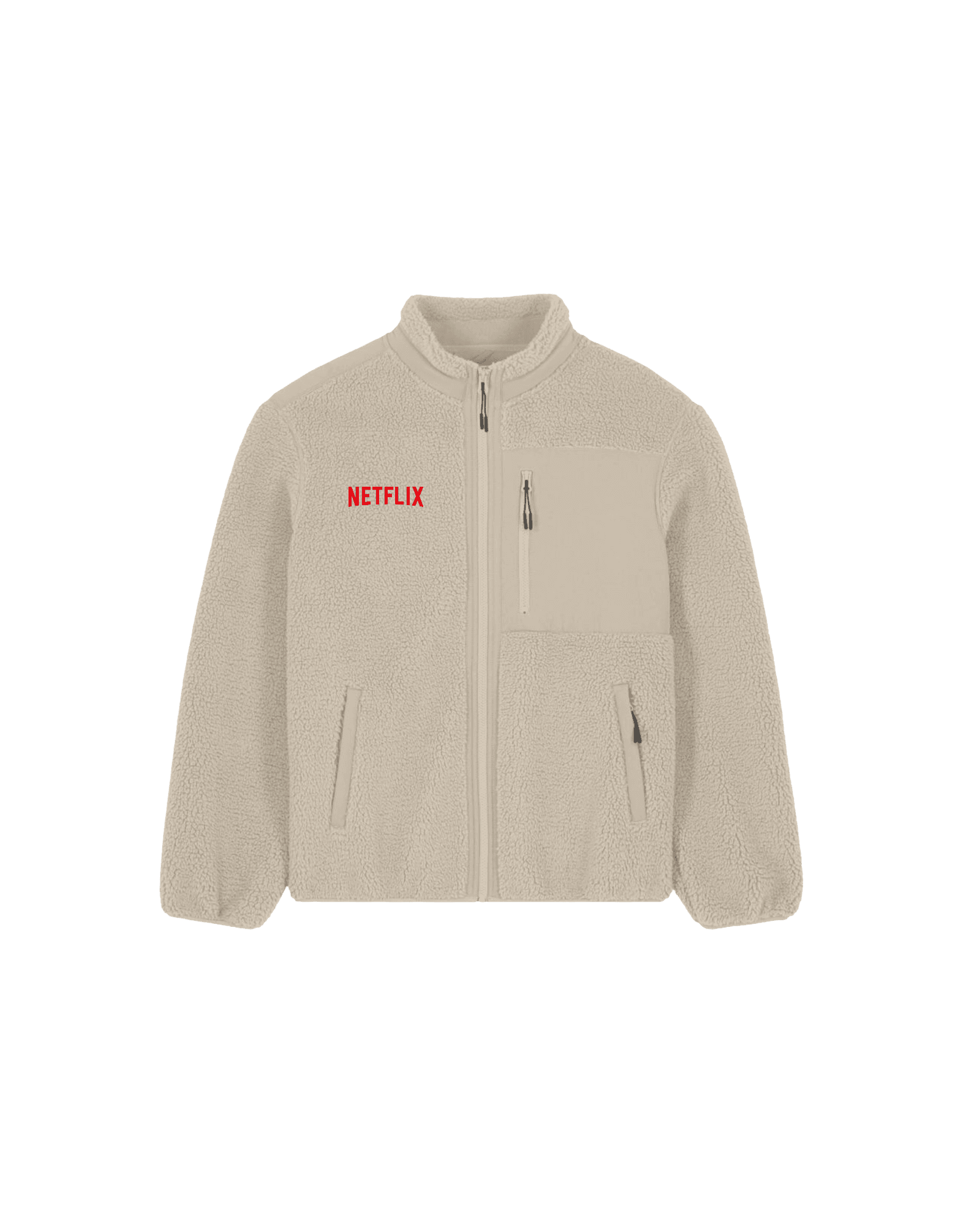 De Fleece custom jacket mockup branded with a company design