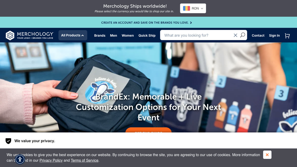 Merchology homepage