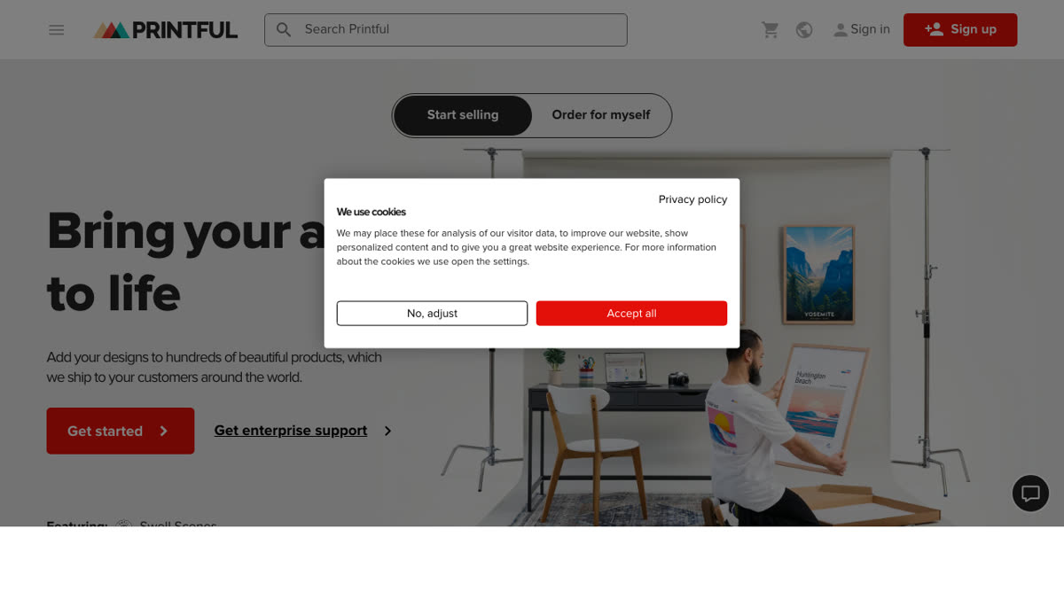 Printful for Business homepage