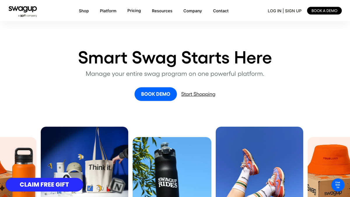 SwagUp homepage