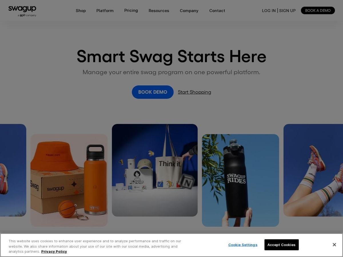 Página de inicio de SwagUp