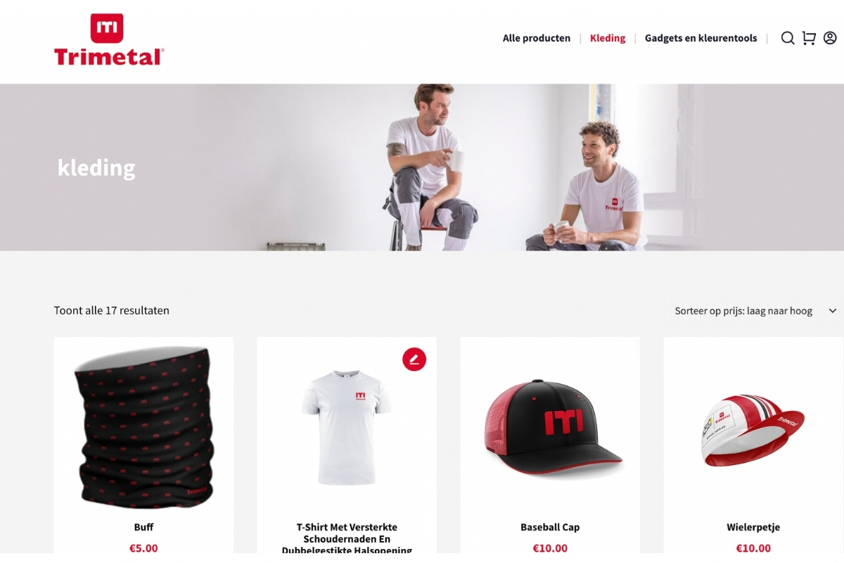 Trimetal gebrandeter Webshop
