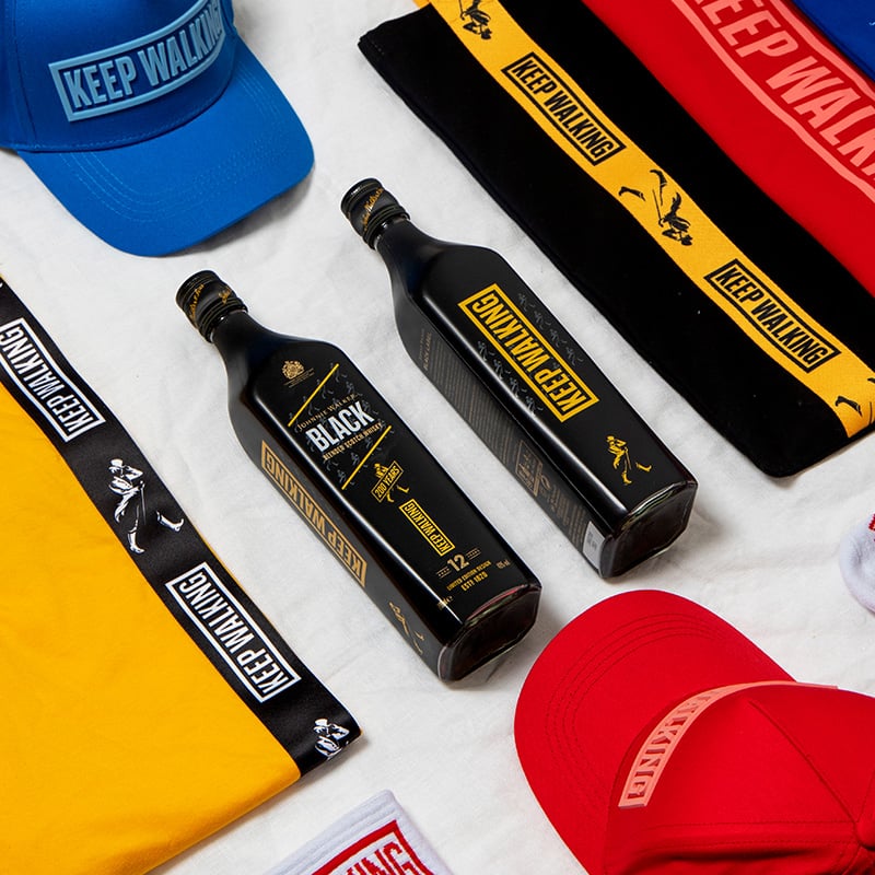 Johnnie Walker individuelle Bänder und Kappen-Details