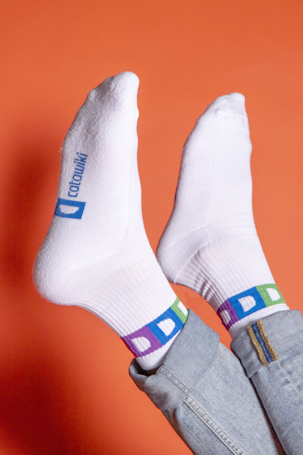 Sports socks custom sock mockup knitted in a brand pattern
