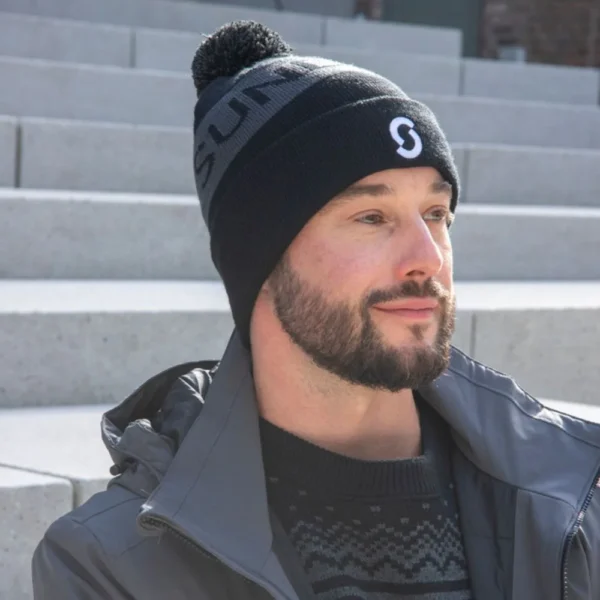 Knitted Beanie with Pompom - Image 3